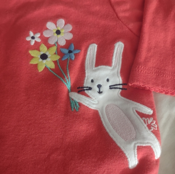 Carter's Baby Girl's Easter Bunny NB Long Sleeve Onsie - Picture 2 of 3